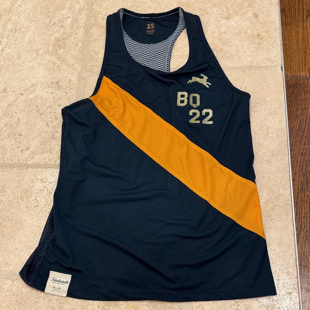 Tracksmith Black and Orange Tank Top